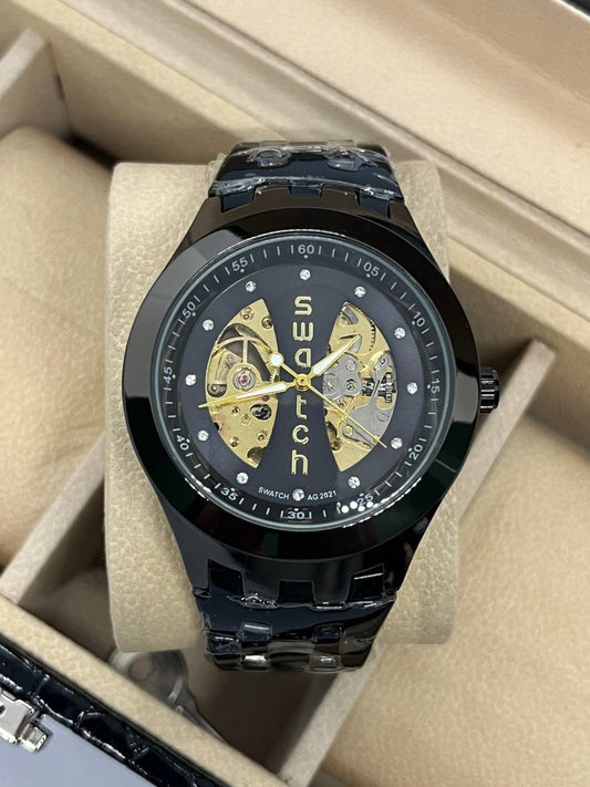 🕰️ montre swatch papillon noir-noir